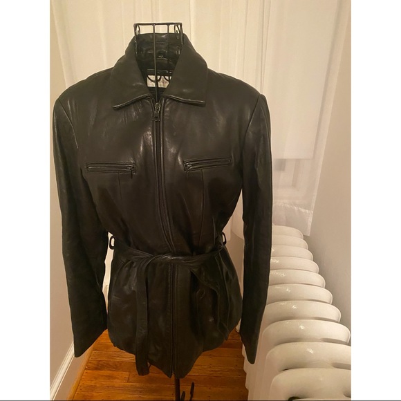 Jones New York Jackets & Blazers - Belted Leather Jacket